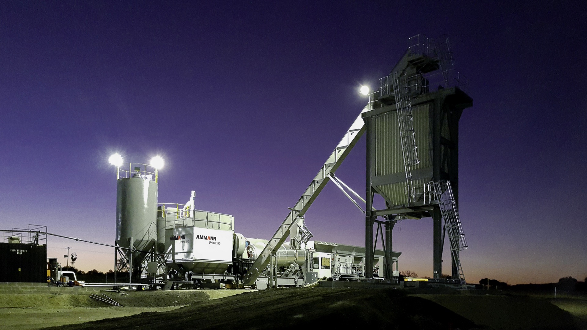 Producción nocturna planta AMMANN